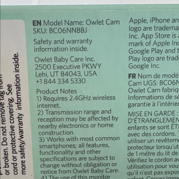 Owlet Cam Baby Monitor NIB - Picture 6 of 6